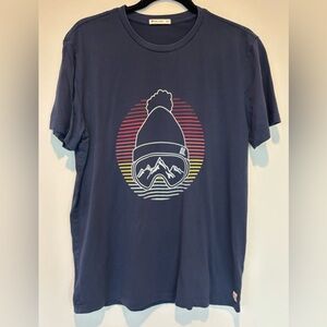 Marine Layer Navy Graphic T-Shirt Like New Medium